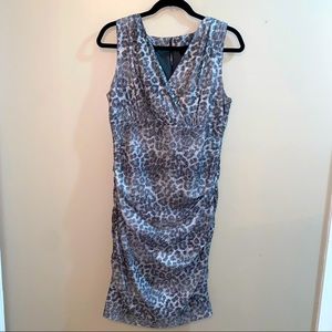 Mark Zunino Beautiful fitted black and gray/ silver dress with ruching